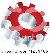 Poster, Art Print Of 3d Red And Silver Gear Setting Icon