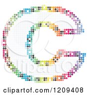 Clipart Of A Colorful Pixelated Capital Letter C Royalty Free Vector Illustration