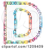 Poster, Art Print Of Colorful Pixelated Capital Letter D