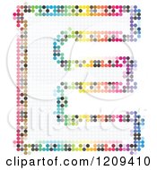 Clipart Of A Colorful Pixelated Capital Letter E Royalty Free Vector Illustration