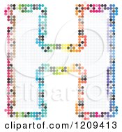 Poster, Art Print Of Colorful Pixelated Capital Letter H