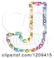 Colorful Pixelated Capital Letter J