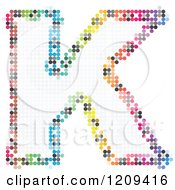 Poster, Art Print Of Colorful Pixelated Capital Letter K