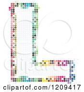 Poster, Art Print Of Colorful Pixelated Capital Letter L