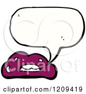 Cartoon Of Speaking Purple Lips Royalty Free Vector Illustration