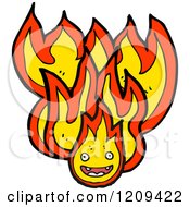Cartoon Of A Flaming Face Royalty Free Vector Illustration by lineartestpilot
