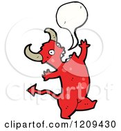 Cartoon Of A Demon Speaking Royalty Free Vector Illustration