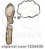 Cartoon Of A Thinking Spoon Royalty Free Vector Illustration