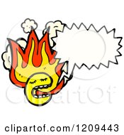 Cartoon Of A Burning Face Speaking Royalty Free Vector Illustration by lineartestpilot