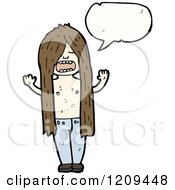 Cartoon Of A Long Haired Hippie Royalty Free Vector Illustration by lineartestpilot
