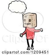 Cartoon Of A Person With A Bag Over His Head Thinking Royalty Free Vector Illustration by lineartestpilot