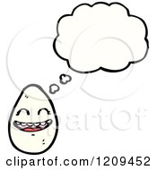 Cartoon Of A Thinking Egg Royalty Free Vector Illustration by lineartestpilot