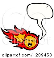 Cartoon Of A Flaming Face Speaking Royalty Free Vector Illustration
