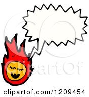 Cartoon Of A Flaming Face Speaking Royalty Free Vector Illustration by lineartestpilot