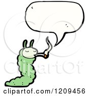 Cartoon Of A Speaking Snail Smoking Royalty Free Vector Illustration