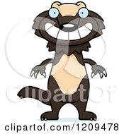 Cartoon Of A Happy Grinning Wolverine Mascot Royalty Free Vector Clipart
