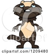 Cartoon Of A Depressed Wolverine Mascot Royalty Free Vector Clipart