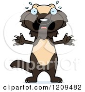Cartoon Of A Scared Wolverine Mascot Royalty Free Vector Clipart