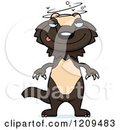 Cartoon Of A Drunk Or Dumb Wolverine Mascot Royalty Free Vector Clipart