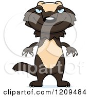 Cartoon Of A Sly Wolverine Mascot Royalty Free Vector Clipart