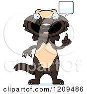 Cartoon Of A Smart Talking Wolverine Mascot Royalty Free Vector Clipart by Cory Thoman