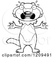 Cartoon Of A Black And White Scared Wolverine Mascot Royalty Free Vector Clipart by Cory Thoman