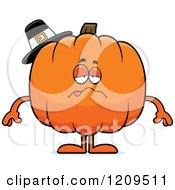 Poster, Art Print Of Sick Pilgrim Pumpkin Mascot