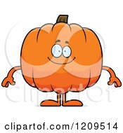 Happy Pumpkin Mascot Smiling
