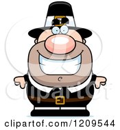 Cartoon Of A Happy Smiling Male Pilgrim Man Royalty Free Vector Clipart