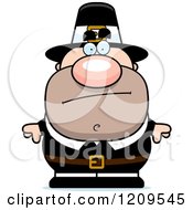 Cartoon Of A Bored Male Pilgrim Man Royalty Free Vector Clipart