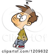 Cartoon Of A Quizzical Boy Royalty Free Vector Clipart