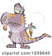 Poster, Art Print Of Disgusted Dinosaur Holding Out A Carrot