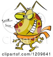 Cartoon Of A Cold Bug Sniffling Royalty Free Vector Clipart by toonaday