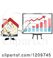 Poster, Art Print Of Happy Home Businessman Mascot Presenting A Growth Chart