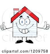 Poster, Art Print Of Happy Home Mascot With New Siding Holding A Thumb Up