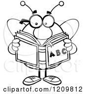 Poster, Art Print Of Black And White Bee Student Reading An Alphabet Book