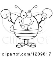 Poster, Art Print Of Happy Bee Holding Up Boxing Gloves