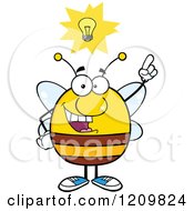 Poster, Art Print Of Smart Bee With A Lightbulb And Idea