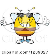 Poster, Art Print Of Cool Bee Holding Two Thumbs Up