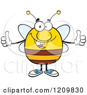 Poster, Art Print Of Happy Bee Holding Two Thumbs Up