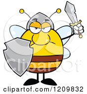 Poster, Art Print Of Mad Bee Warrior Holding A Shield And Sword