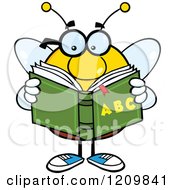 Poster, Art Print Of Bee Student Reading An Alphabet Book