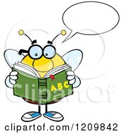 Poster, Art Print Of Talking Bee Student Reading An Alphabet Book