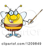 Poster, Art Print Of Happy Bee Teacher Using A Pointer Stick