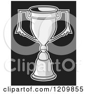 Clipart Of A Silver Trophy Cup Award On Black Royalty Free Vector Illustration