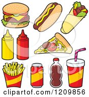 Poster, Art Print Of Fast Food And Condiment Icons