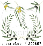 Poster, Art Print Of Black And Green Olive Branches