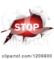 Poster, Art Print Of Stop Sign Through A Ripped Hole
