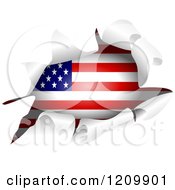 Poster, Art Print Of American Flag Through A Ripped Hole