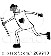 Clipart Of A Black And White Actor In A Card Costume Royalty Free Vector Illustration